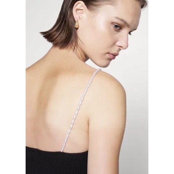 Musier Paris NWT Iconic Lena Pearl Tank Top in Black Size 38/Small - Picture 3 of 16